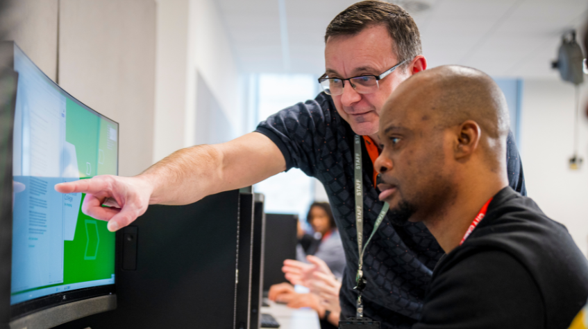 Adult learner and tutor