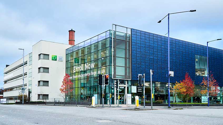 Photograph of the outside of The Manchester College's Harpurhey Campus.