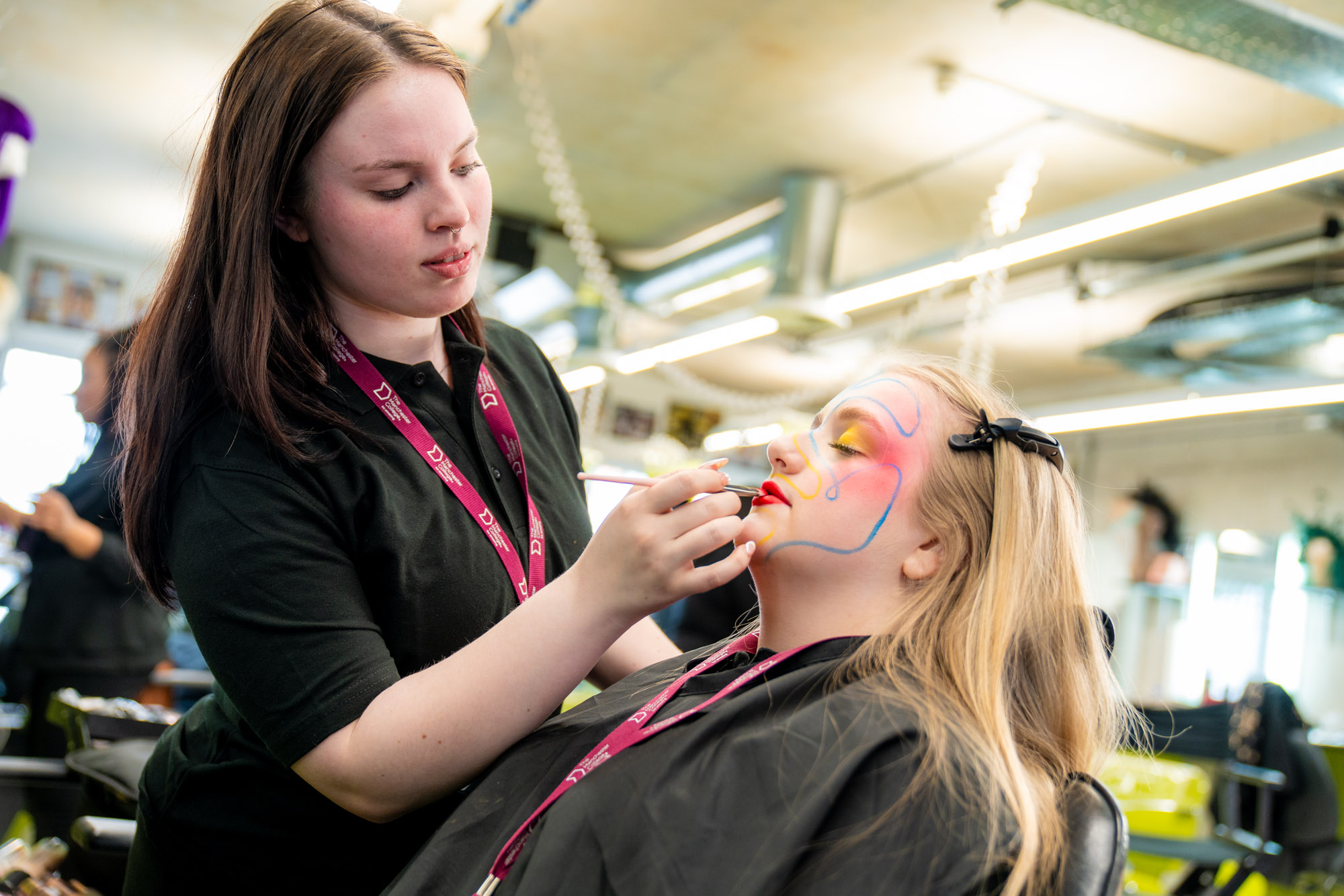make up student works on client