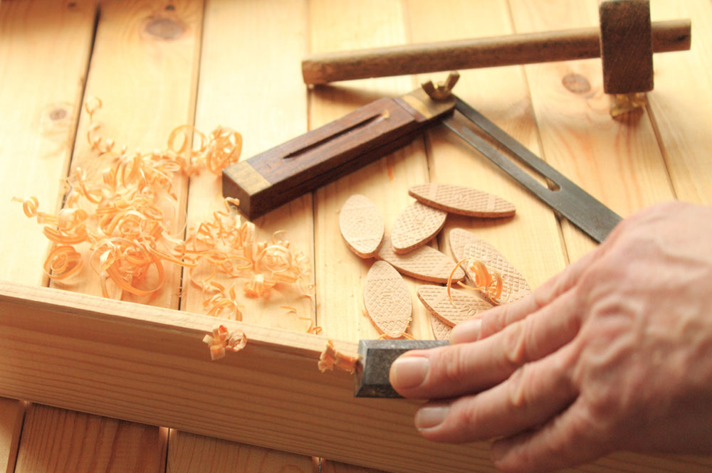 Close-up of a wood work specialist