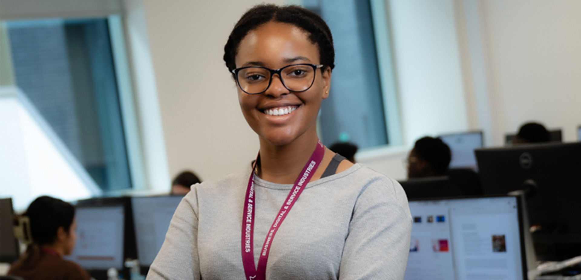 Close-up portrait image of a smiling Business and Professional learner