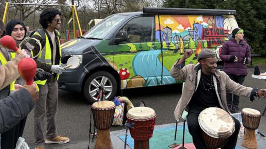 Live music performance at a community event in Wythenshawe