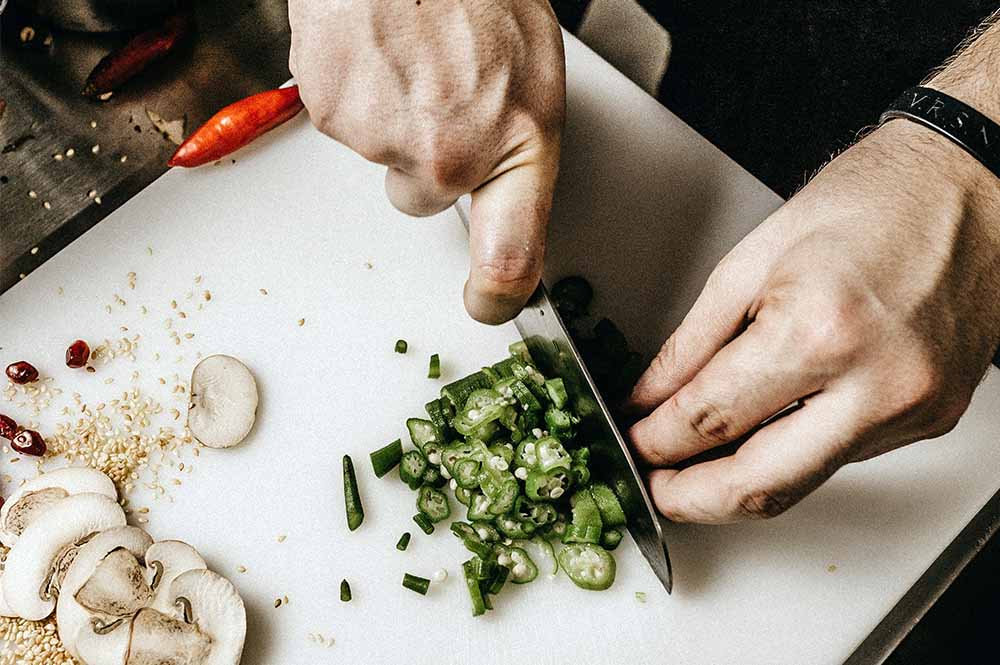 Food ingredients being prepared