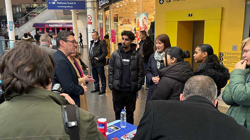 Uniformed Services and Criminology students meeting the Mayor of Greater Manchester and the Chancellor of the Exchequer.