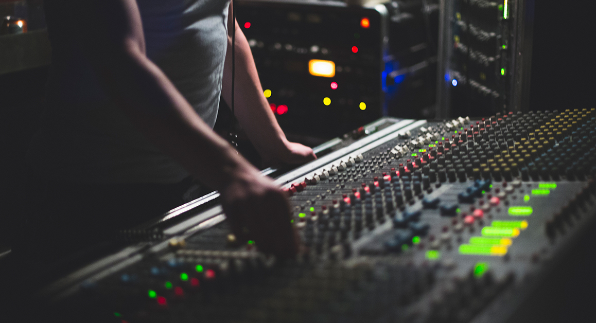 Technical equipment in a recording studio