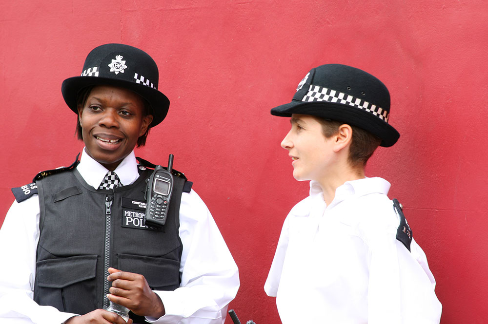 Two police officers talking