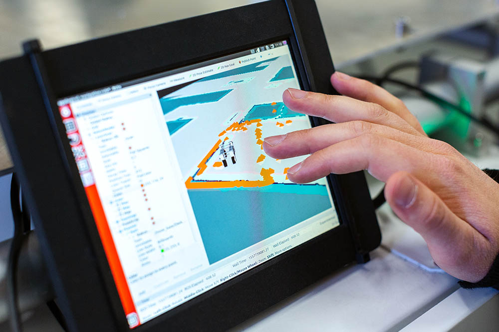 Engineer controlling equipment using a tablet