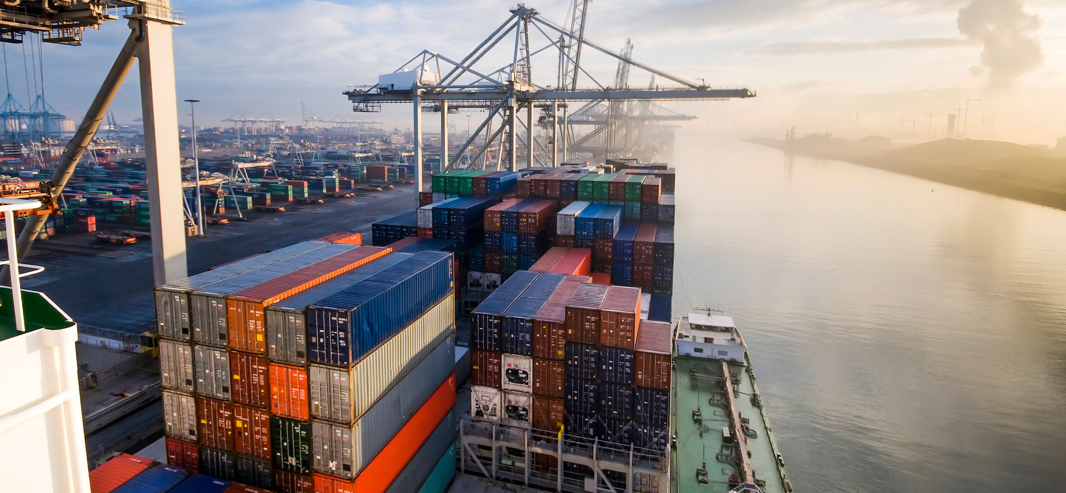 A dock yard full of shipping containers