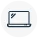 Black outline icon of a laptop on a white background.