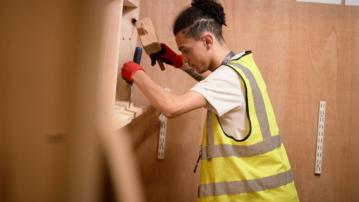 A carpentry and joinery student