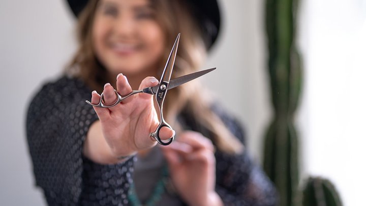 Close-up of hair scissors