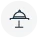Black outline icon of a covered serving dish on a white background.