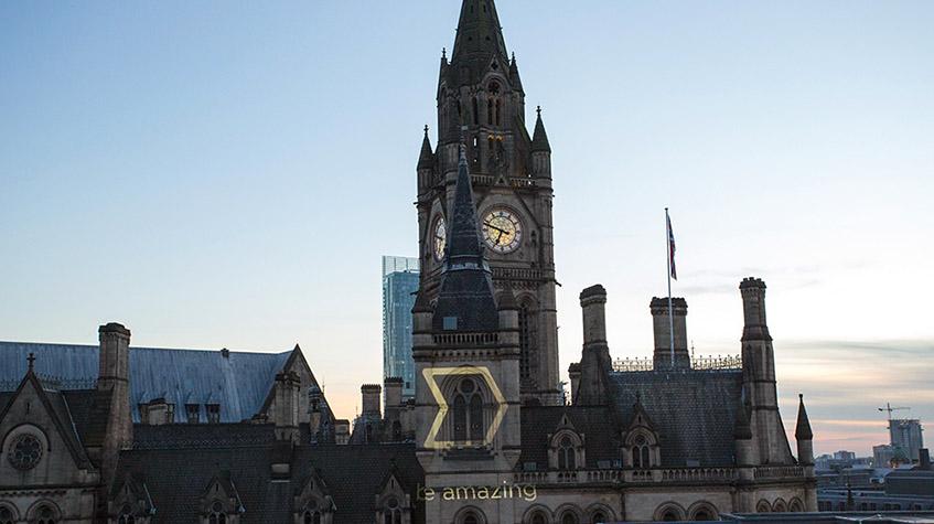 Gobo on Manchester Town Hall