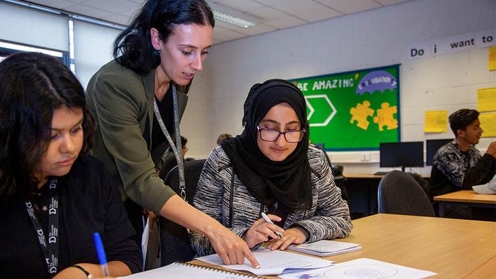 Business students in a classroom