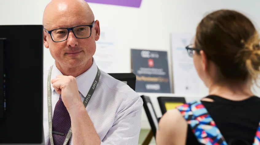 Student getting advice