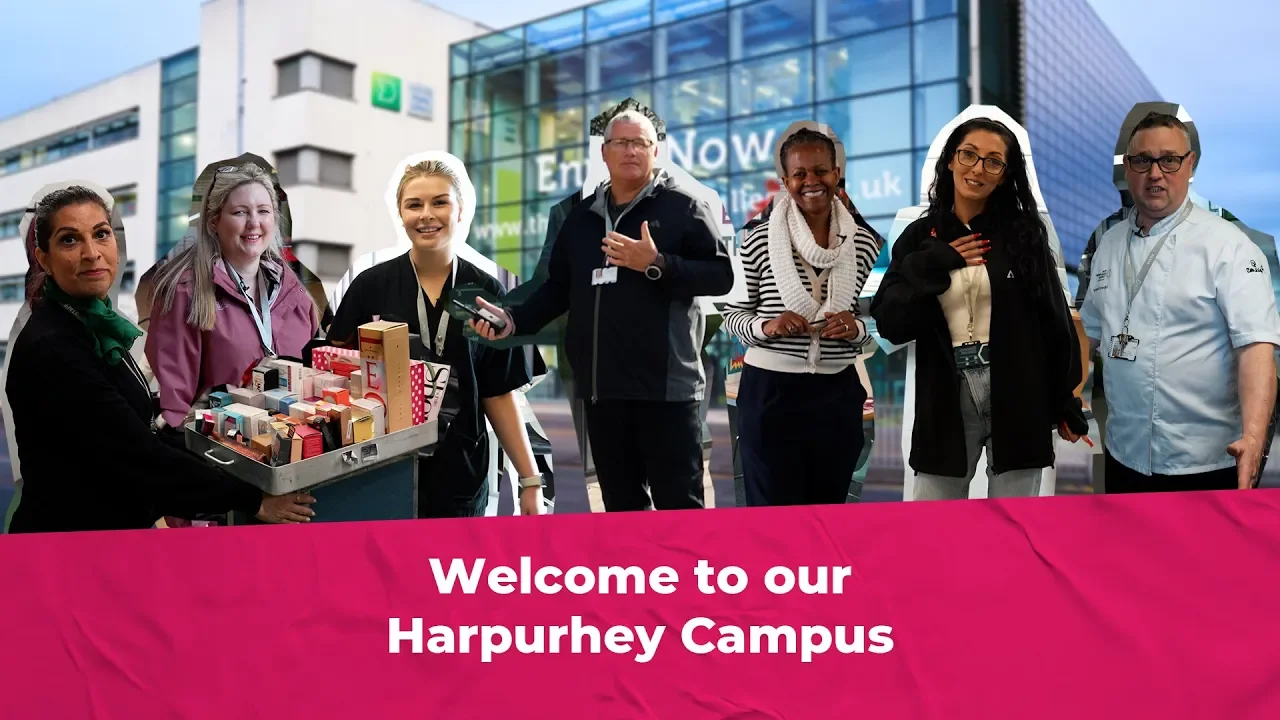 Harpurhey staff members and Harpurhey campus building