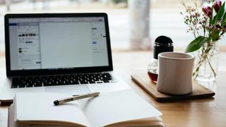 Laptop and notepad