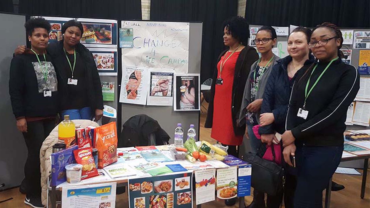 Students at the Change 4 Life stall