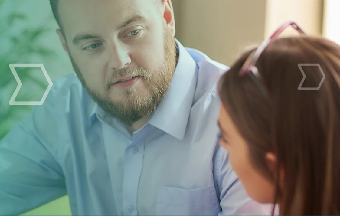 A tutor speaking to a learner