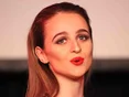 A female student singing