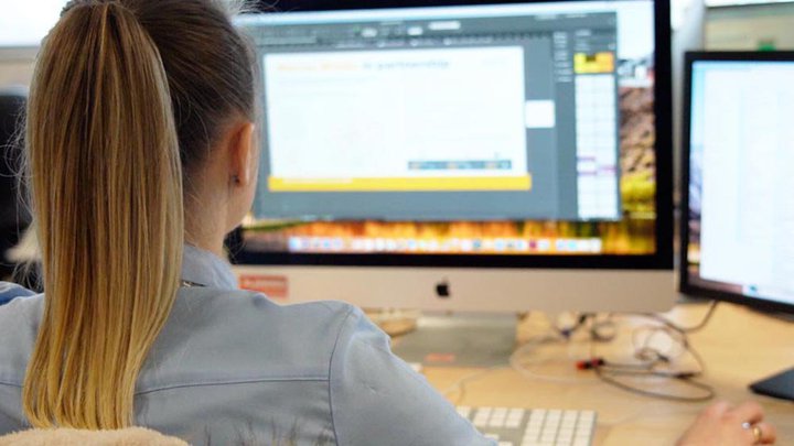 A student working on a computer