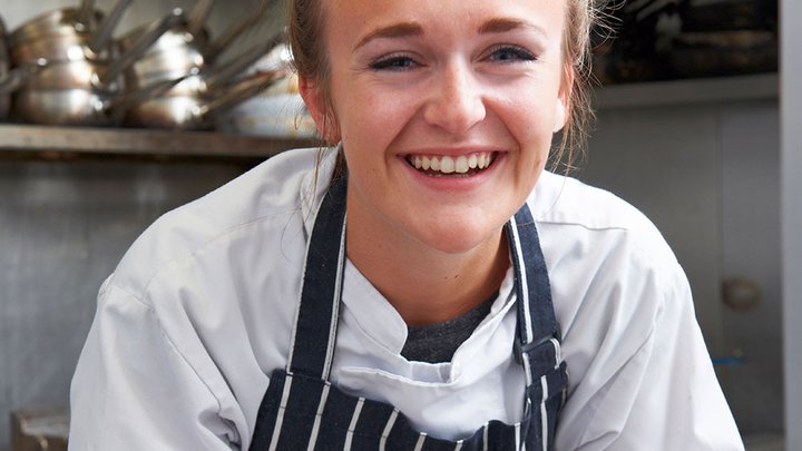 Catering student smiling at the camera