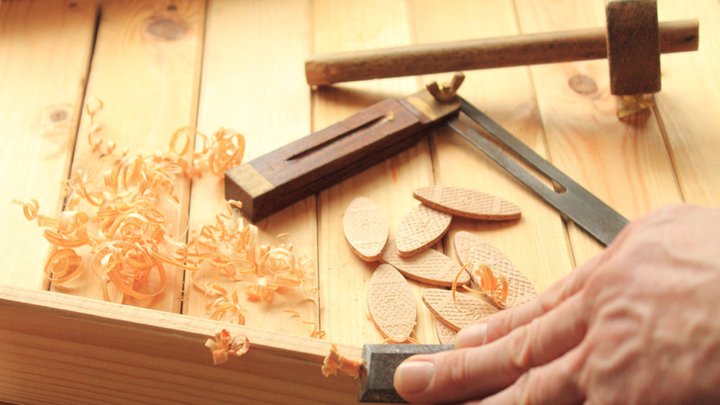 Close-up of a wood work specialist