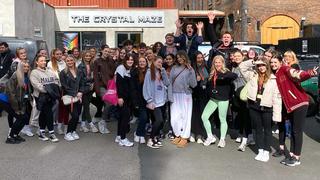 Students celebrating at The Crystal Maze