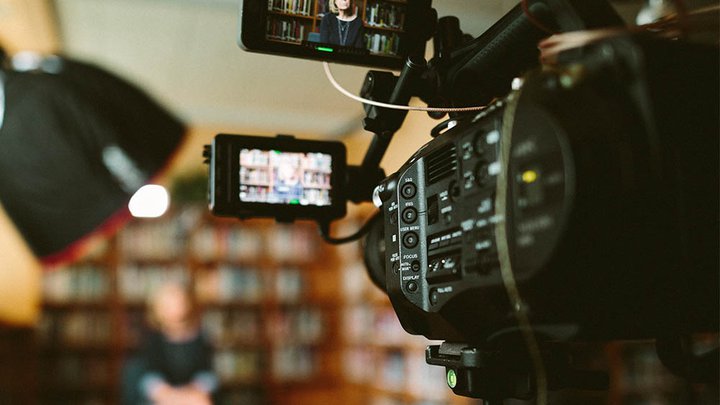 Camera on a media production set