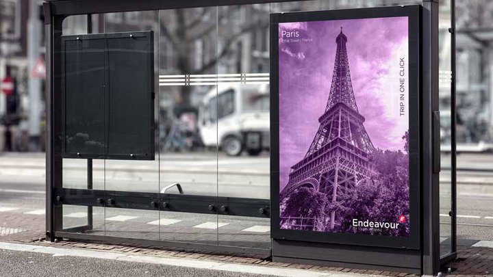 Bilboard with Paris advert for Endeavour