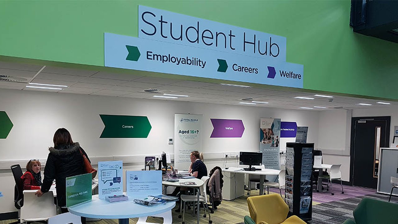 The Manchester College's student hub area