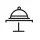 icon of a table with a plate that is covered by a cloche