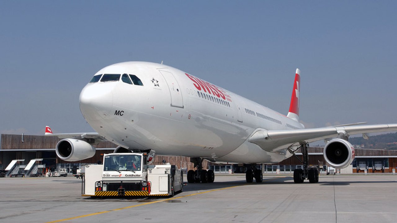 An airplane on a runway