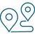 icon of two location pins connected by a line
