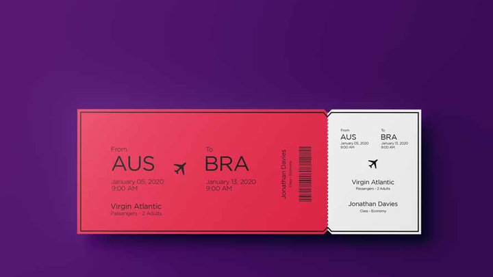Virgin Atlantic flight ticket design