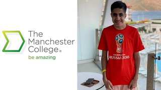 An image of The Manchester College logo and Faizan Sheikh