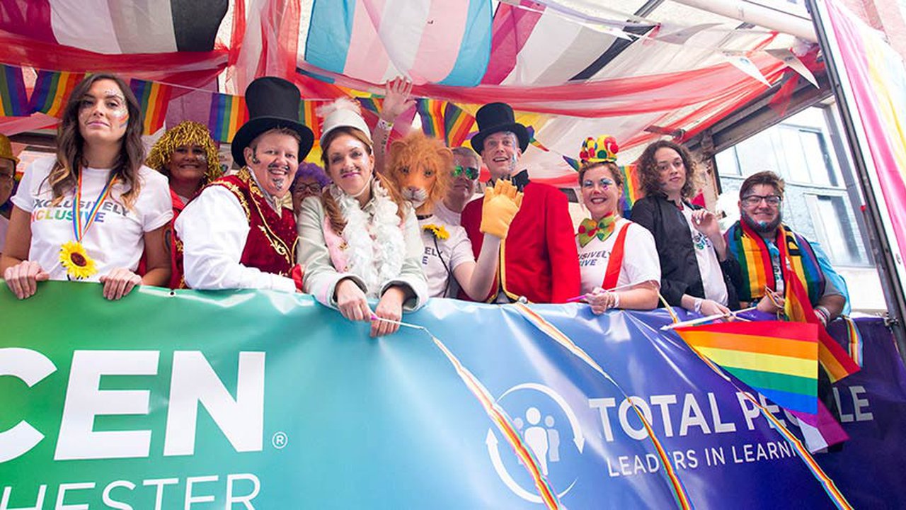 LTE colleagues on the ‘exclusively inclusive’ float during Pride 2019