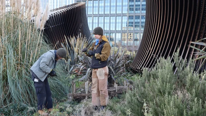 Visual Arts students undertaking an outdoor creative project in an urban landscape setting.