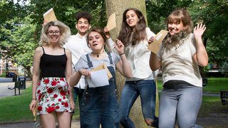 Students jumping