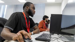 Adult student learning to code