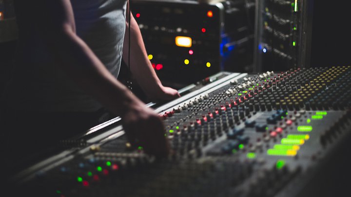 Technical equipment in a recording studio