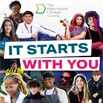 The Manchester College prospectus thumbnail with the title "IT STARTS WITH YOU" overlaid on a collage of diverse students engaged in different activities, with the college logo in the corner.