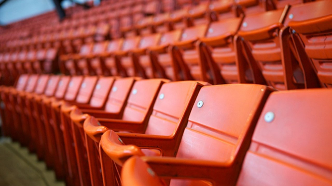 Close-up of seats in a stadium