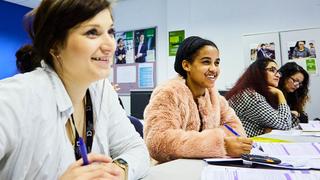 Students attending a 'Business and Professional' course
