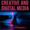 Creative and Digital Media subject guide thumbnail showing a stylized, half-lit face with red and blue light trails.