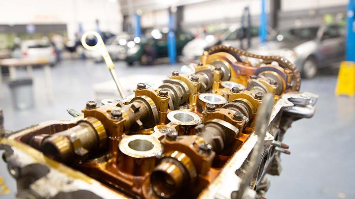 Close-up of cylinder head block