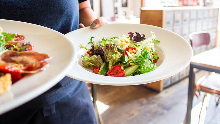 Plates of freshly made food