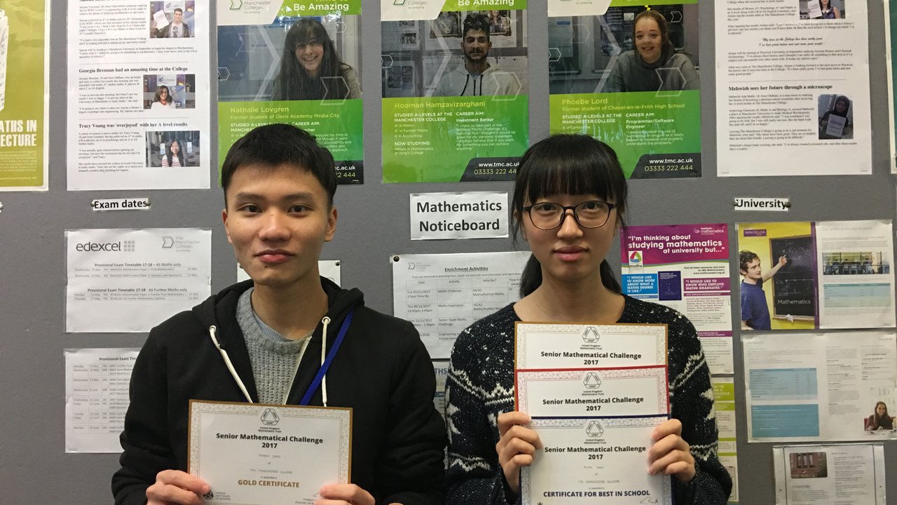 Award winning students Ailin Guo and Jiaben Zhao