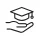 icon of a hand cradling an icon of a mortarboard academic cap
