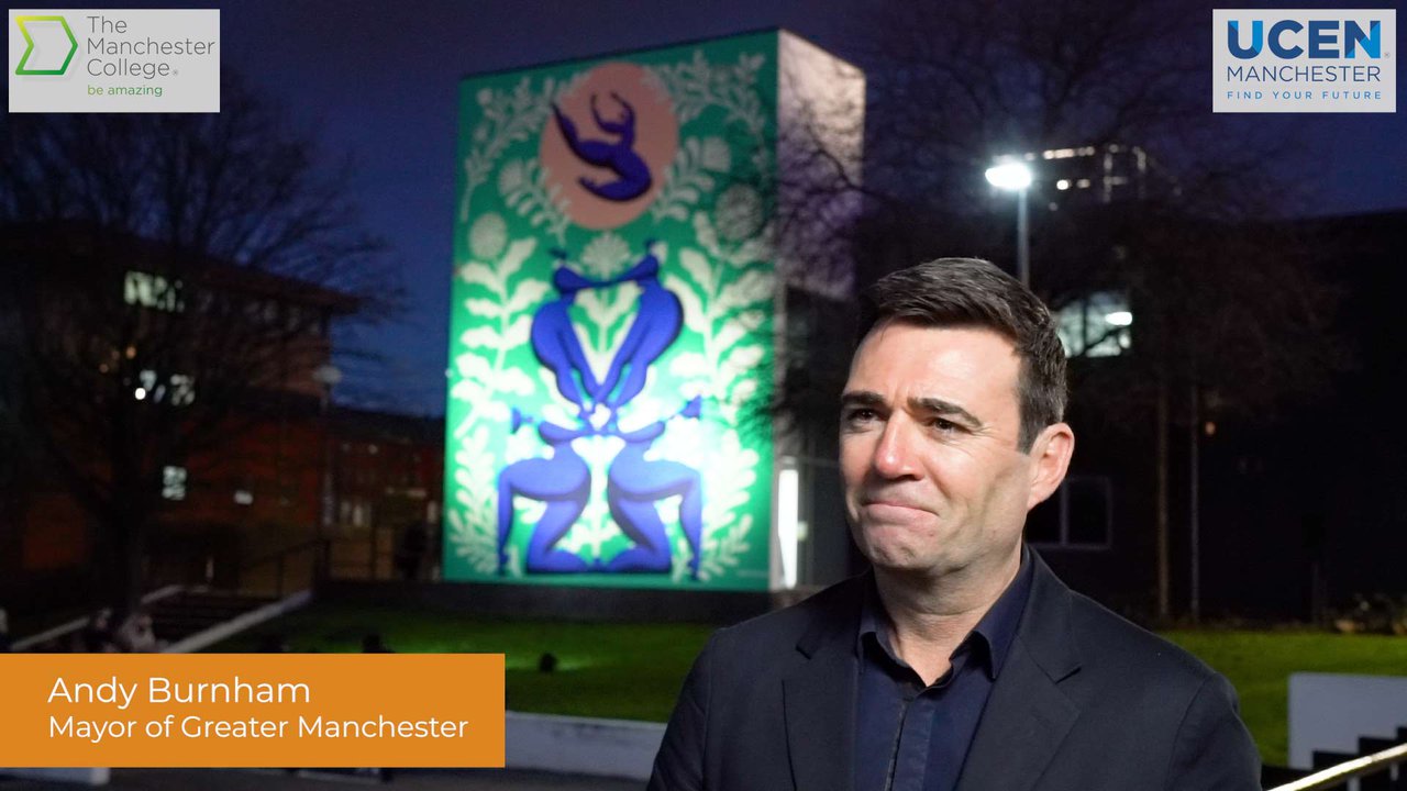 Andy Burnham at Openshaw Campus